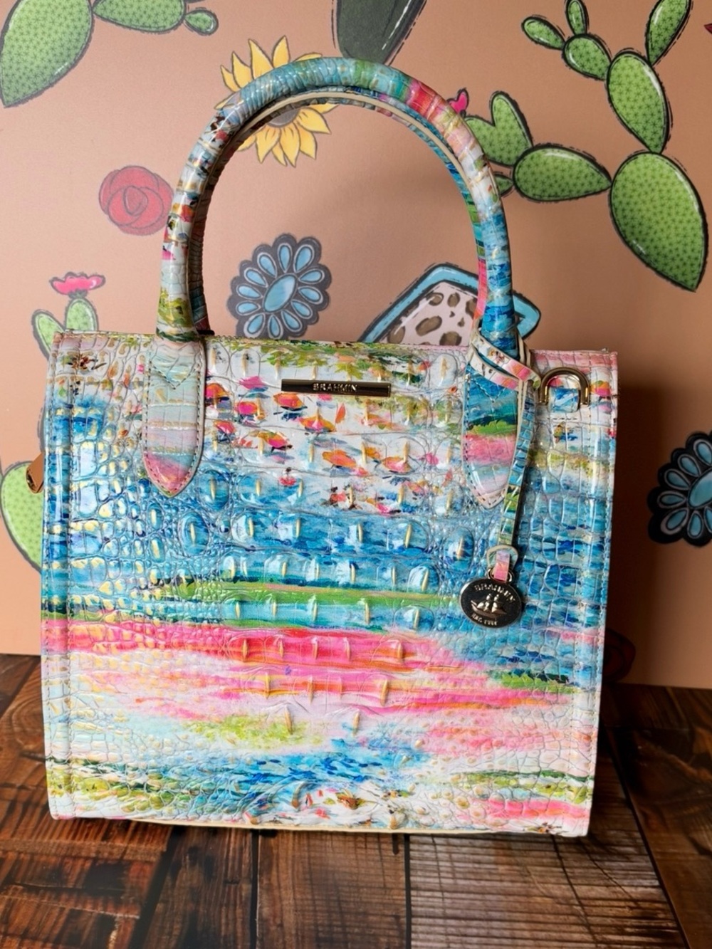 HTF BRAHMIN SMALL CAROLINE STAYCATION SATCHEL BAG NWT TROPIC FISH